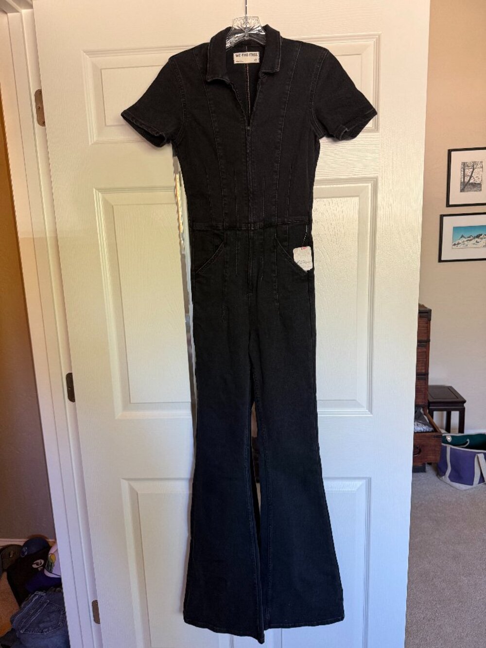 We The Free Black Denim Jumpsuit, Size XS